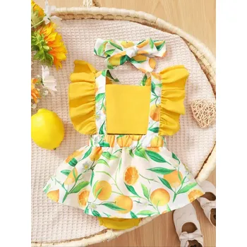 Dívčí šaty Letní dívčí šaty s citronovým vzorem – lehké a pohodlné Velikost: 80, Barva (Varianta): Barevná
