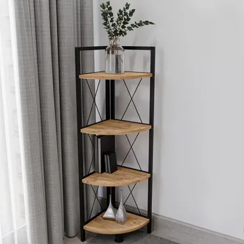 Knihovna VCM Rohový regál Insasi 4, dub medový 487237