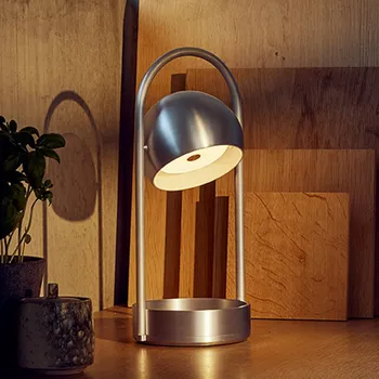 Lampička FRANDSEN LED stolní lampa Ball Portable, hliník broušený hliník kartáčovaný 1 x 4 W LED - Doprava zdarma