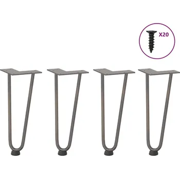 Konferenční stolek vidaXL Nohy na konferenční stolek ve tvaru vlásenky 4 ks, ocel, 30 cm, masivní ocel [4012416] Barva: Přírodní