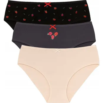 Dámské spodní prádlo LAMA Kalhotky dámské bavlněné bikiny set L-122BI 61 3-balení L