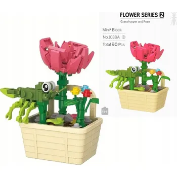 ostatní stavebnice MINI STAVEBNICE PRO DĚTI FLOWER KVĚTINY 3D RŮŽE 90dílů 1039A-2