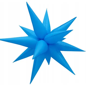 Balónek Fóliový Balón Velká Hvězda 48 cm Neon Fluorescenční MODRÁ