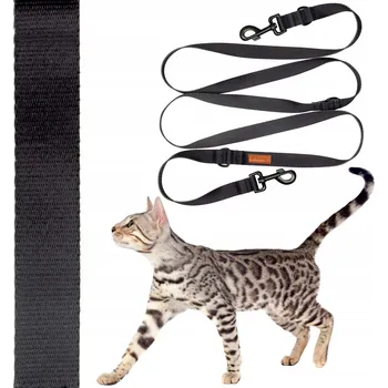 Vodítko pro psa PŘEPÍNACÍ vodítko s variabilní délkou 300 cm pro kočku do 3 kg Ukory 1,5 cm ČERNÁ