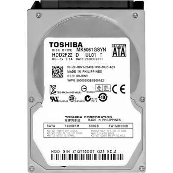 Pevný disk Pevný disk Toshiba MK5061GSYN 500 GB SATA II 2,5"