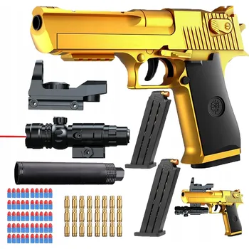 HRAČKOVÁ PISTOLE S VYSTŘELOVACÍMI MĚKKÝMI NÁBOJI PRO DĚTI, MODEL PISTOLE