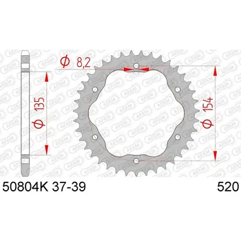Nářadí na motocykly Zadní kolo AFAM Steel Standard 50804K - 520 50804K-38