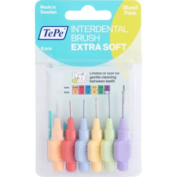 Zubní kartáček TEPE Mezizubní kartáčky Extra Soft start MIX 6ks - blister