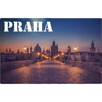 Obraz Magnet na ledničku Praha , Karlův most v noci, Česká republika
