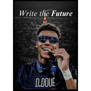 Obraz Plakát Desire Doue PSG Dárek pro syna fotbal fotbalový sportovní bez rámu A3