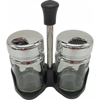 Kořenka DOZY NA KOŘENÍ SKLENĚNÉ SADA STOJAN SŮL PEPŘ STŘÍBRNÝ