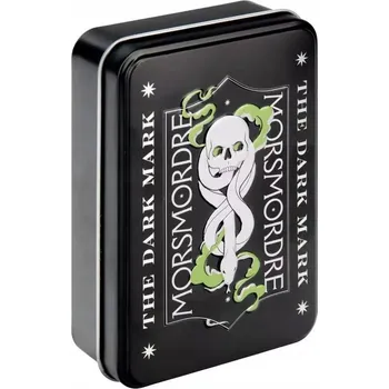 žolíková karta HRACÍ KARTY HARRY POTTER ČERNÁ MAGIE V OZDOBNÉ PLECHOVCE