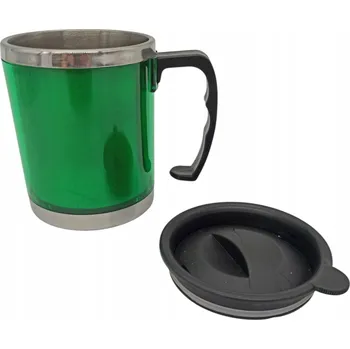 Termohrnek TERMOHRNEK S VÍKEM A CESTOVNÍM UCHEM NA KÁVU ČAJ ZELENÝ 450 ML