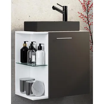 Koupelnový nábytek VCM 2dílné umyvadlo pro hosty Hausa BL, antracit 487975