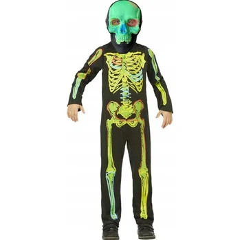 Karnevalový kostým KOSTLIVEC NEON KOSTÝM CHLAPCE NA HALLOWEEN 128