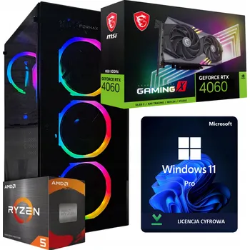 Stolní počítač HERNÍ PC Ryzen 5 5500 RTX 4060 8GB, 32GB DDR4, M.2 1TB + Wi-Fi + Windows 11