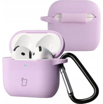Pouzdro na mobilní telefon Silikonové Pouzdro Bizon s karabinou pro AirPods 4, pouzdro, kryt