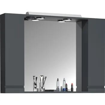 Koupelnový nábytek VCM Zrcadlová skříňka Silora XL 100 cm, antracitová 488345