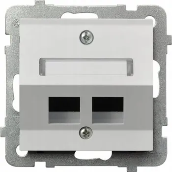 Elektrická zásuvka ŠIKMÁ ZÁSUVKOVÁ KRABIČKA PRO 2 KEYSTONE MODULY OSPEL SONATA GPK-2RS/p/75 BÍLÁ MATNÁ