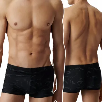 Boxerky Atlantic Pánské plavky boxerky 319 černo-grafitové, velikost L