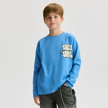 Reserved - Bavlněné tričko s dlouhými rukávy - modrá - 035FI-55X - 035FI-55X-170