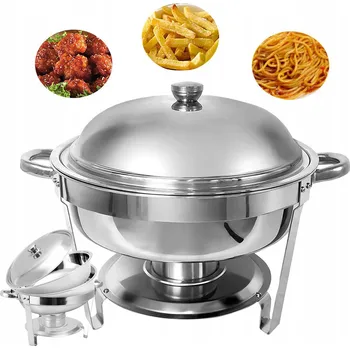 Kulatý Chafing Dish Sada pro Bufet, Velká Nádoba z z nerezové oceli
