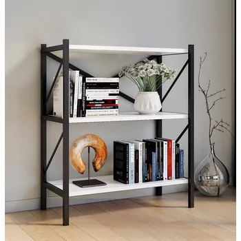 regál VCM Regál Insasi, v industriálním stylu (2dílná, bílá)