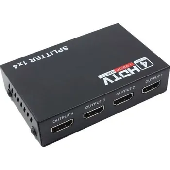 Síťový kabel Rozbočovač HDMI 1x IN, 4x OUT, Full HD, s napájením