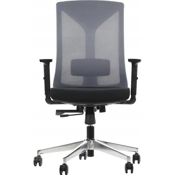 OTOČNÁ ŽIDLE S OPĚRADLEM ZE SÍŤOVINY HAGER ŠEDÁ CHROM