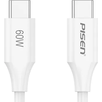 Datový kabel Kabel Pisen USB typ C - USB typ C 2 m bílý