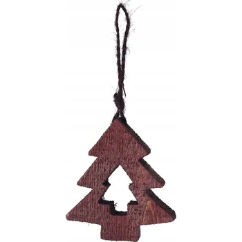 Vánoční dekorace Ozdoba na vánoční stromeček ve tvaru stromečku, červená, 9 cm