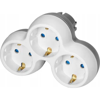 Elektrická zásuvka Rozbočka 3x2P+Z (Schuko), bílo-šedý Orno OR-AE-13239(GS)