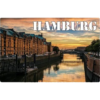 Obraz Magnet na ledničku Hamburg Speicherstadt za soumraku Německo