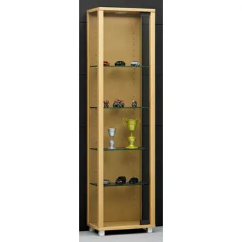 Komoda VCM Vitrína Edana Mini s LED osvětlením, buk 759296