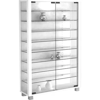 Komoda VCM Vitrína Lumo Mini s LED osvětlením, bílá 763461