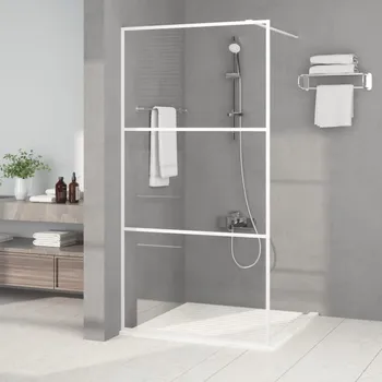 Sprchový panel zahrada-XL Sprchová zástěna walk-in bílá 100 x 195 cm čiré ESG sklo 152122