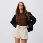 Reserved - Džínové šortky s vázáním - krémová - 538GE-01J - 538GE-01J-42