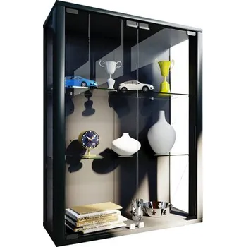 Komoda VCM Nástěnná vitrína Udina, černá 644205