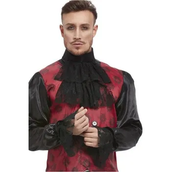 IP kamera Černý kravatový žabó s volánovými rukávy a krajkou