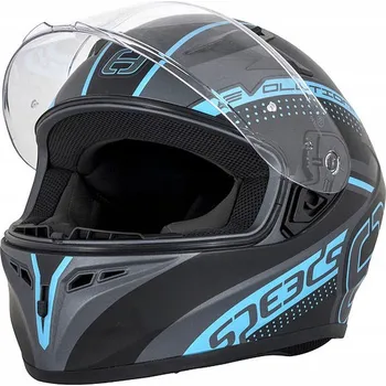 Helma na motorku MOTOCYKLOVÁ PŘILBA INTEGRÁLNÍ SPEEDS EVOLUTION III BLACK TITAN BLUE MATT M