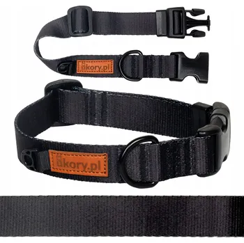 Obojek pro psa KLASICKÝ nastavitelný obojek pro velkého psa, ovčáka L/XL 30 mm Ukory ČERNÁ