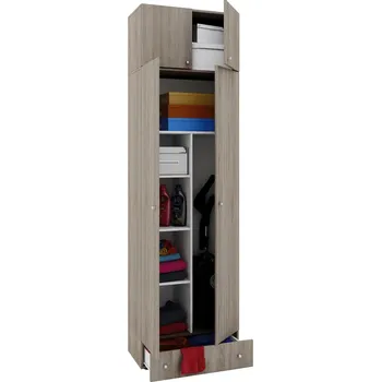 Koupelnový nábytek VCM Úklidová skříňka Vandol ll s dvířky, horním uchycením a zásuvkou, dub sonoma 487505