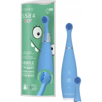 Elektrický zubní kartáček Sada ISSA 4 baby Bubble Blue & Náhradní kartáčková hlava ISSA baby Bubble Blue