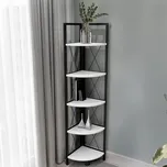 VCM Rohový regál Insasi 5, bílý 487247