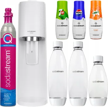 Výrobník sody VÝROBNÍK SODY SODASTREAM TERRA BÍLÝ + 3 LAHVE + 3 SIRUPY + BOMBIČKA
