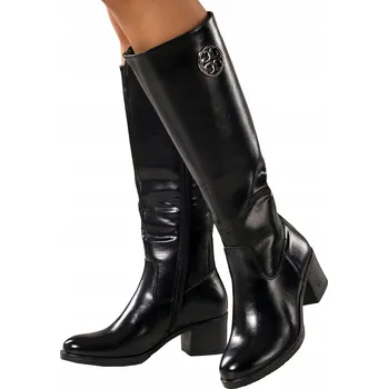 Dámské kozačky Casu dámské kozačky po kolena na sloupku, velikost 38