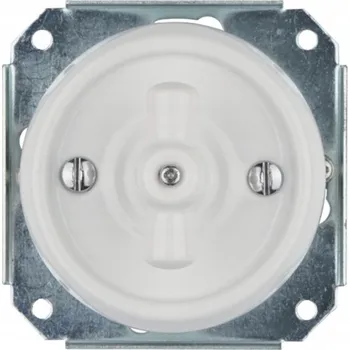 vypínač RETRO vypínač otočný keramika bílý bez rámečku