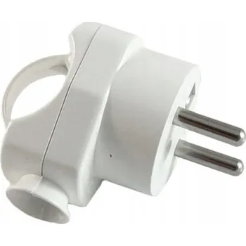 Elektrická zásuvka Úhlová zástrčka s uzemněním Unischuko bílá Elgotech WT-40