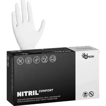 Vyšetřovací rukavice Rukavice jednorázové nitrilové nepudrované COMFORT S, bílé