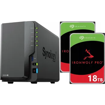 NAS server Synology DiskStation DS224+ 10GB RAM + 36TB (2x18TB) IronWolf PRO